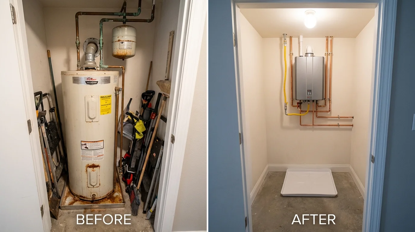 Tank water heater versus wall-mounted tankless unit comparison for Pine Ridge, SD homeowners